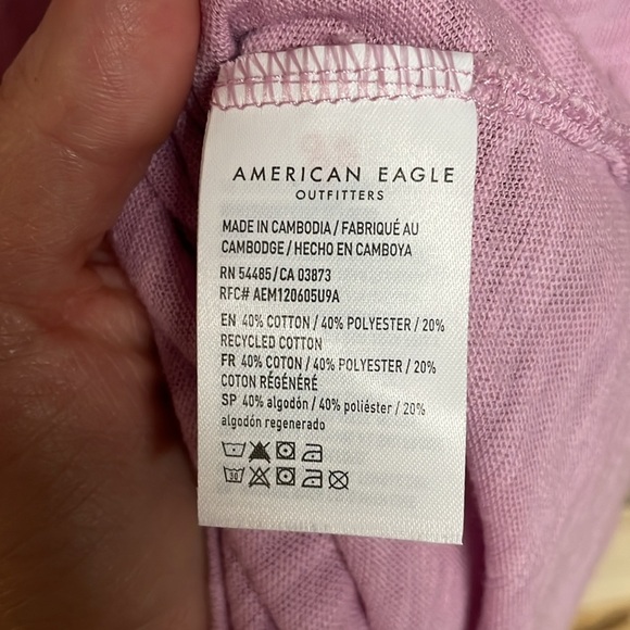 American Eagle Outfitters Size Small Lilac Short Sleeve Oversized Baby Doll Top - Picture 5 of 9